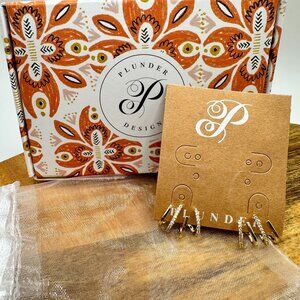 Plunder Design Jewelry Charlotte Gold Crystal Multi Earring Illusion Huggie CZ